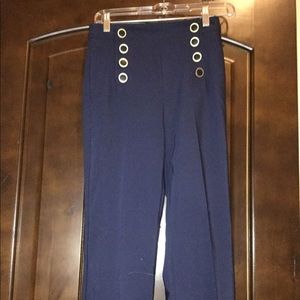 High waisted Zara navy trousers